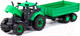 Миниатюра изображения товара Трактор игрушечный Полесье Прогресс с бортовым прицепом / 91260 (зеленый)