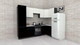 Миниатюра изображения товара Кухонный гарнитур ВерсоМебель Эко-7 1.2x2.6 правая (белый фасадный/черный/ст.мрамор итальянский)