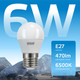 Миниатюра изображения товара Лампа Gauss Elementary Globe E27 6W 6500K / 53236