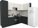 Миниатюра изображения товара Кухонный гарнитур ВерсоМебель Эко-7 1.4x2.6 правая (дуб крафт белый/антрацит/ст.мрамор итальянский)