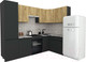 Миниатюра изображения товара Кухонный гарнитур ВерсоМебель Эко-7 1.4x2.6 правая (дуб крафт золотой/антрацит/ст.альберика)