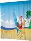 Миниатюра изображения товара Шторка-занавеска для ванны JoyArty Пляжный Санта / sc_19399