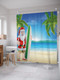 Миниатюра изображения товара Шторка-занавеска для ванны JoyArty Санта на пляже / sc_20066