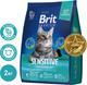 Миниатюра изображения товара Сухой корм для кошек Brit Premium Cat Sensitive с ягненком и индейкой / 5049738 (2кг)