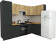 Миниатюра изображения товара Кухонный гарнитур ВерсоМебель Эко-8 1.4x2.7 правая (дуб крафт золотой/антрацит/ст.золотистый дуб)