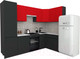 Миниатюра изображения товара Кухонный гарнитур ВерсоМебель Эко-8 1.4x2.7 правая (красный чили/антрацит/ст.мрамор)