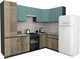 Миниатюра изображения товара Кухонный гарнитур ВерсоМебель Эко-8 1.4x2.7 правая (сумеречный голубой/дуб гранж песочный/ст.альберика)