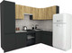 Миниатюра изображения товара Кухонный гарнитур ВерсоМебель Эко-8 1.4x2.7 правая (дуб крафт золотой/антрацит/ст.альберика)