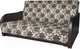 Миниатюра изображения товара Диван Асмана Дачник-1 (рогожка вензель крупный коричневый/кожзам коричневый)
