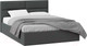 Миниатюра изображения товара Двуспальная кровать ТриЯ Глосс универсальный тип 1 с ПМ 160x200 (велюр графит)