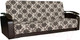 Миниатюра изображения товара Комплект мягкой мебели Асмана Антуан (рогожка вензель коричневый/кожзам коричневый)