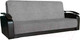Миниатюра изображения товара Комплект мягкой мебели Асмана Антуан (рогожка серая/кожзам черный)