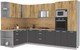 Миниатюра изображения товара Кухонный гарнитур Интерлиния Мила Лайт 1.88x3.2 левая (дуб золотой/антрацит/дуб бунратти)