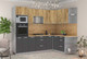 Миниатюра изображения товара Кухонный гарнитур Интерлиния Мила Лайт 1.68x2.6 правая (дуб золотой/антрацит/дуб бунратти)
