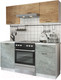Миниатюра изображения товара Кухонный гарнитур ДСВ Дуся-2 1.6 (дуб бунратти/цемент)