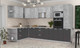Миниатюра изображения товара Кухонный гарнитур Интерлиния Мила Лайт 1.88x3.4 левая (бетон/антрацит/травертин)