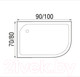 Миниатюра изображения товара Душевой поддон Wemor 90/80/24 L