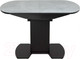 Миниатюра изображения товара Обеденный стол Аврора Корсика стекло 120-151.5x80 (мрамор серый 12/черный)