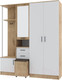 Миниатюра изображения товара Секция в прихожую ДСВ Дуся 1.7 (дуб бунратти/белый бриллиант)