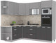 Миниатюра изображения товара Кухонный гарнитур Интерлиния Мила Лайт 1.68x2.4 левая (серебристый/антрацит/опал светлый)