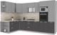 Миниатюра изображения товара Кухонный гарнитур Интерлиния Мила Лайт 1.88x3.2 левая  (серебристый/антрацит/опал светлый)