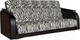 Миниатюра изображения товара Диван Асмана Премьер (декор прямой/велюр зебра/кожзам черный)