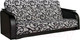 Миниатюра изображения товара Диван Асмана Премьер (декор прямой/рогожка завиток черный/кожзам черный)