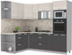 Миниатюра изображения товара Кухонный гарнитур Интерлиния Мила Лайт 1.68x2.4 левая (вудлайн кремовый/антрацит/опал светлый)
