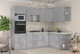 Миниатюра изображения товара Кухонный гарнитур Интерлиния Мила Лайт 1.68x2.6 правая (серебристый/бетон/бискайская сосна)