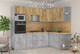 Миниатюра изображения товара Кухонный гарнитур Интерлиния Мила Лайт 1.68x2.6 правая (дуб золотой/бетон/дуб бунратти)
