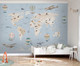 Миниатюра изображения товара Фотообои листовые Vimala Карта мира голубая (270x300)