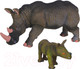 Миниатюра изображения товара Набор фигурок коллекционных Masai Mara Мир диких животных. Семья носорогов / MM211-112