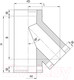 Миниатюра изображения товара Тройник для дымохода Ferrum 135° 430/0.8мм Ф115x200 / f4332 (нержавеющая сталь)