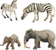 Миниатюра изображения товара Набор фигурок коллекционных Masai Mara Мир диких животных. Семья зебр и семья слонов / MM211-238