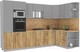 Миниатюра изображения товара Кухонный гарнитур Интерлиния Мила Лайт 1.68x3.2 правая (серебристый/дуб золотой/дуб бунратти)
