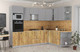 Миниатюра изображения товара Кухонный гарнитур Интерлиния Мила Лайт 1.88x2.8 правая (серебристый/дуб золотой/дуб бунратти)