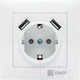 Миниатюра изображения товара Розетка EKF PROxima Валенсия / EWR16-028-10-2USB (белый)