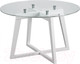 Миниатюра изображения товара Журнальный столик Мебелик Рилле 445 (белый/стекло прозрачное круг)