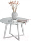 Миниатюра изображения товара Журнальный столик Мебелик Рилле 445 (белый/стекло прозрачное круг)