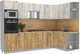 Миниатюра изображения товара Кухонный гарнитур Интерлиния Мила Лайт 1.68x3.0 правая  (дуб белый/дуб золотой/дуб бунратти)