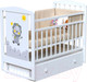 Миниатюра изображения товара Детская кроватка VDK Happy Lion колесо-качалка с ящиком (белый)