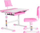 Миниатюра изображения товара Парта+стул Anatomica Avgusta с ящиком и подставкой (белый/розовый)
