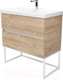 Миниатюра изображения товара Тумба под умывальник Дабер 012 / Т12.6.1.6Б (дуб канзас коричневый/белый)