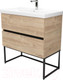 Миниатюра изображения товара Тумба под умывальник Дабер 012 / Т12.6.2.6Ч (дуб канзас коричневый/черный)
