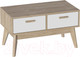 Миниатюра изображения товара Тумба Мебельград Калгари 2ящ (дуб натуральный светлый/белый матовый)