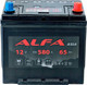 Миниатюра изображения товара Автомобильный аккумулятор ALFA battery Asia JR 580A с бортом (65 А/ч)