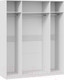 Миниатюра изображения товара Шкаф ТриЯ Глосс СМ-319.07.442 с 2 дверями со стеклом и 2 зеркальными двер. (белый глянец/стекло)