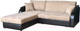 Миниатюра изображения товара Диван угловой Асмана Магнат 1.4 (бел глессе/подлокотник кожзам коричневый)
