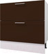 Миниатюра изображения товара Шкаф-стол кухонный Горизонт Мебель Люкс 80 2 ящика (шоколад гл)