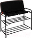 Миниатюра изображения товара Полка для обуви ЗМИ Альфа 23 с сиденьем и ящиком / ПДОА23СЯ (черный)